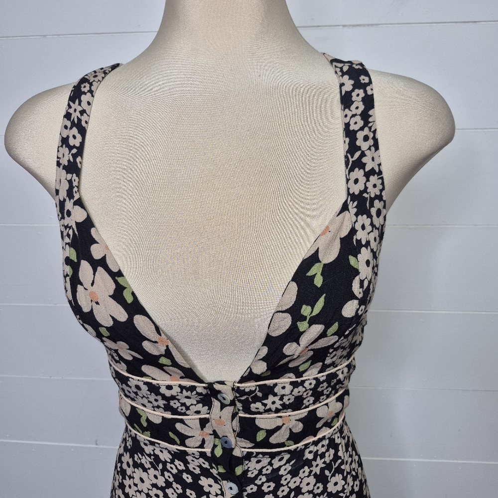Free People Dewberry Black Floral Maxi Dress Size S - Picture 3 of 16